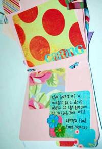 mothers day mini scrapbook page 1 with quote