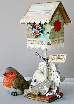 christmas altered birdhouse