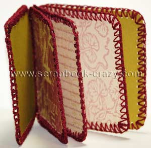 binding crochet mini album scrapbook