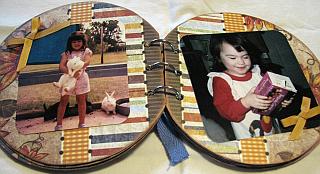 mini scrapbook photos of kids with rabbits and playing