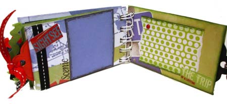 blue and green scrapbook pages