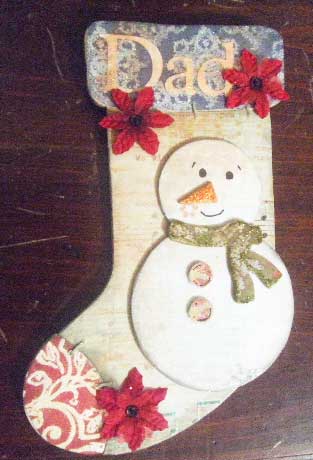 Scrapbook Snowman Stocking