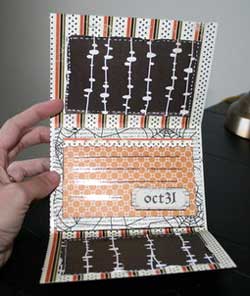 spooky card mini scrapbook - inner pages