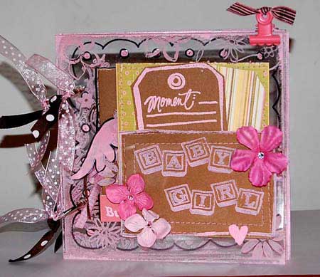 baby scrapbook with stamping