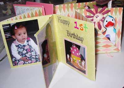 birthday scrapbooking  mini scrapbook inner pages