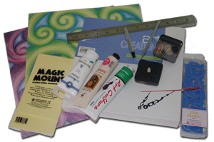 altered canvas clock supplies