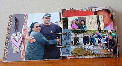 create photo album with mixed media