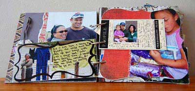 create photo album with mixed media